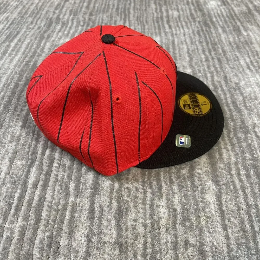 Chicago White Sox Hat Cap Fitted Mens 7 1/8 Red MLB Baseball 59FIFTY New Era
